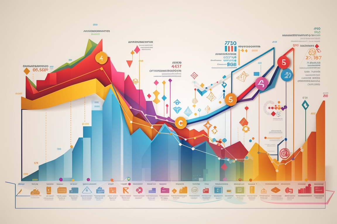 DreamShaper v7 A graph charting the steady rise of your compan 0